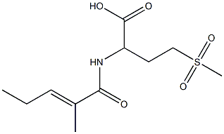 2-{[(2E)-2-methylpent-2-enoyl]amino}-4-(methylsulfonyl)butanoic acid 结构式