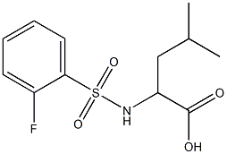 2-{[(2-fluorophenyl)sulfonyl]amino}-4-methylpentanoic acid 结构式