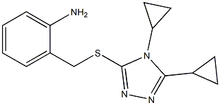 2-{[(4,5-dicyclopropyl-4H-1,2,4-triazol-3-yl)sulfanyl]methyl}aniline 结构式