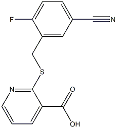 2-{[(5-cyano-2-fluorophenyl)methyl]sulfanyl}pyridine-3-carboxylic acid 结构式