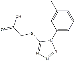 2-{[1-(3-methylphenyl)-1H-1,2,3,4-tetrazol-5-yl]sulfanyl}acetic acid 结构式