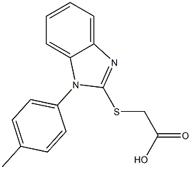 2-{[1-(4-methylphenyl)-1H-1,3-benzodiazol-2-yl]sulfanyl}acetic acid 结构式