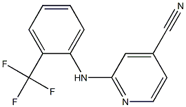 2-{[2-(trifluoromethyl)phenyl]amino}pyridine-4-carbonitrile 结构式