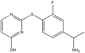 2-{[4-(1-aminoethyl)-2-fluorophenyl]sulfanyl}pyrimidin-4-ol 结构式