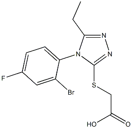 2-{[4-(2-bromo-4-fluorophenyl)-5-ethyl-4H-1,2,4-triazol-3-yl]sulfanyl}acetic acid 结构式