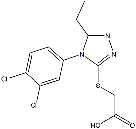 2-{[4-(3,4-dichlorophenyl)-5-ethyl-4H-1,2,4-triazol-3-yl]sulfanyl}acetic acid 结构式