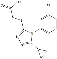 2-{[4-(3-chlorophenyl)-5-cyclopropyl-4H-1,2,4-triazol-3-yl]sulfanyl}acetic acid 结构式
