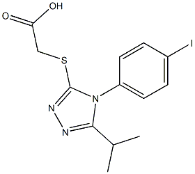 2-{[4-(4-iodophenyl)-5-(propan-2-yl)-4H-1,2,4-triazol-3-yl]sulfanyl}acetic acid 结构式