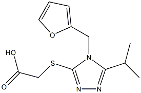 2-{[4-(furan-2-ylmethyl)-5-(propan-2-yl)-4H-1,2,4-triazol-3-yl]sulfanyl}acetic acid 结构式