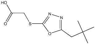 2-{[5-(2,2-dimethylpropyl)-1,3,4-oxadiazol-2-yl]sulfanyl}acetic acid 结构式