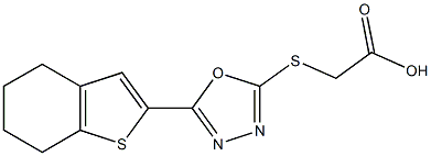 2-{[5-(4,5,6,7-tetrahydro-1-benzothiophen-2-yl)-1,3,4-oxadiazol-2-yl]sulfanyl}acetic acid 结构式