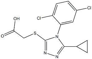 2-{[5-cyclopropyl-4-(2,5-dichlorophenyl)-4H-1,2,4-triazol-3-yl]sulfanyl}acetic acid 结构式