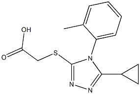 2-{[5-cyclopropyl-4-(2-methylphenyl)-4H-1,2,4-triazol-3-yl]sulfanyl}acetic acid 结构式