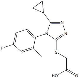 2-{[5-cyclopropyl-4-(4-fluoro-2-methylphenyl)-4H-1,2,4-triazol-3-yl]sulfanyl}acetic acid 结构式