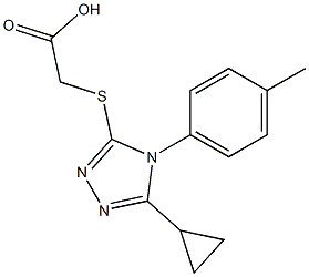 2-{[5-cyclopropyl-4-(4-methylphenyl)-4H-1,2,4-triazol-3-yl]sulfanyl}acetic acid 结构式