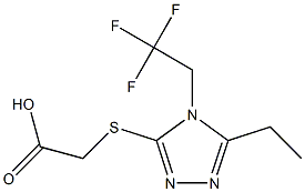 2-{[5-ethyl-4-(2,2,2-trifluoroethyl)-4H-1,2,4-triazol-3-yl]sulfanyl}acetic acid 结构式