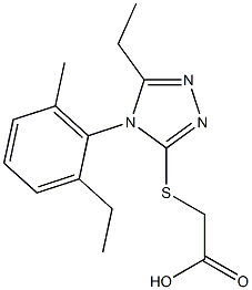 2-{[5-ethyl-4-(2-ethyl-6-methylphenyl)-4H-1,2,4-triazol-3-yl]sulfanyl}acetic acid 结构式