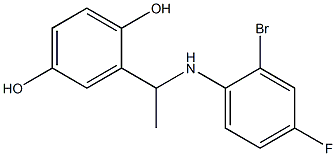 2-{1-[(2-bromo-4-fluorophenyl)amino]ethyl}benzene-1,4-diol 结构式