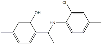2-{1-[(2-chloro-4-methylphenyl)amino]ethyl}-5-methylphenol 结构式