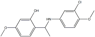 2-{1-[(3-chloro-4-methoxyphenyl)amino]ethyl}-5-methoxyphenol 结构式