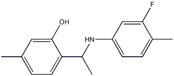 2-{1-[(3-fluoro-4-methylphenyl)amino]ethyl}-5-methylphenol 结构式