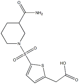 2-{5-[(3-carbamoylpiperidine-1-)sulfonyl]thiophen-2-yl}acetic acid 结构式