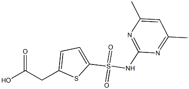 2-{5-[(4,6-dimethylpyrimidin-2-yl)sulfamoyl]thiophen-2-yl}acetic acid 结构式