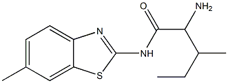 2-amino-3-methyl-N-(6-methyl-1,3-benzothiazol-2-yl)pentanamide 结构式