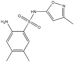 2-amino-4,5-dimethyl-N-(3-methyl-1,2-oxazol-5-yl)benzene-1-sulfonamide 结构式