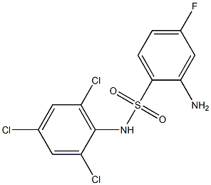 2-amino-4-fluoro-N-(2,4,6-trichlorophenyl)benzene-1-sulfonamide 结构式