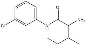 2-amino-N-(3-chlorophenyl)-3-methylpentanamide 结构式