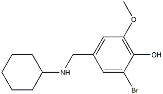 2-bromo-4-[(cyclohexylamino)methyl]-6-methoxyphenol 结构式