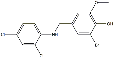 2-bromo-4-{[(2,4-dichlorophenyl)amino]methyl}-6-methoxyphenol 结构式