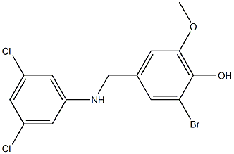 2-bromo-4-{[(3,5-dichlorophenyl)amino]methyl}-6-methoxyphenol 结构式