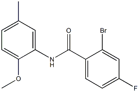 2-bromo-4-fluoro-N-(2-methoxy-5-methylphenyl)benzamide 结构式