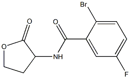 2-bromo-5-fluoro-N-(2-oxooxolan-3-yl)benzamide 结构式