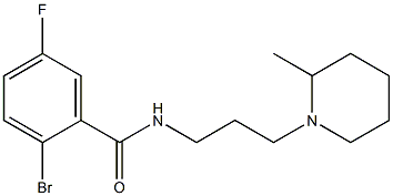 2-bromo-5-fluoro-N-[3-(2-methylpiperidin-1-yl)propyl]benzamide 结构式