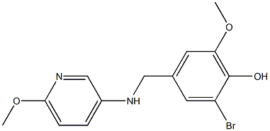 2-bromo-6-methoxy-4-{[(6-methoxypyridin-3-yl)amino]methyl}phenol 结构式