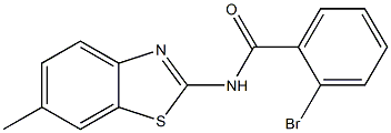 2-bromo-N-(6-methyl-1,3-benzothiazol-2-yl)benzamide 结构式