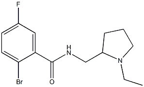 2-bromo-N-[(1-ethylpyrrolidin-2-yl)methyl]-5-fluorobenzamide 结构式