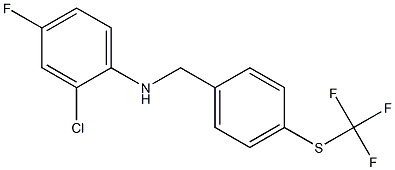 2-chloro-4-fluoro-N-({4-[(trifluoromethyl)sulfanyl]phenyl}methyl)aniline 结构式