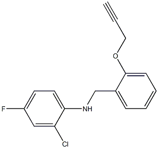 2-chloro-4-fluoro-N-{[2-(prop-2-yn-1-yloxy)phenyl]methyl}aniline 结构式