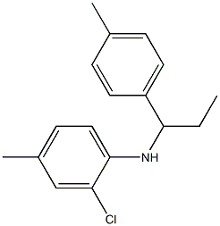 2-chloro-4-methyl-N-[1-(4-methylphenyl)propyl]aniline 结构式