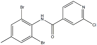 2-chloro-N-(2,6-dibromo-4-methylphenyl)pyridine-4-carboxamide 结构式