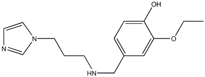 2-ethoxy-4-({[3-(1H-imidazol-1-yl)propyl]amino}methyl)phenol 结构式