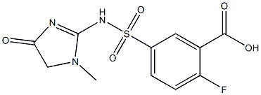 2-fluoro-5-[(1-methyl-4-oxo-4,5-dihydro-1H-imidazol-2-yl)sulfamoyl]benzoic acid 结构式