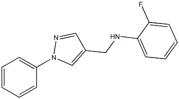 2-fluoro-N-[(1-phenyl-1H-pyrazol-4-yl)methyl]aniline 结构式