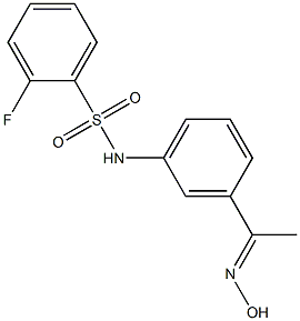 2-fluoro-N-{3-[1-(hydroxyimino)ethyl]phenyl}benzene-1-sulfonamide 结构式