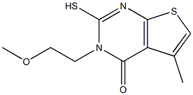 2-mercapto-3-(2-methoxyethyl)-5-methylthieno[2,3-d]pyrimidin-4(3H)-one 结构式