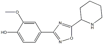2-methoxy-4-[5-(piperidin-2-yl)-1,2,4-oxadiazol-3-yl]phenol 结构式